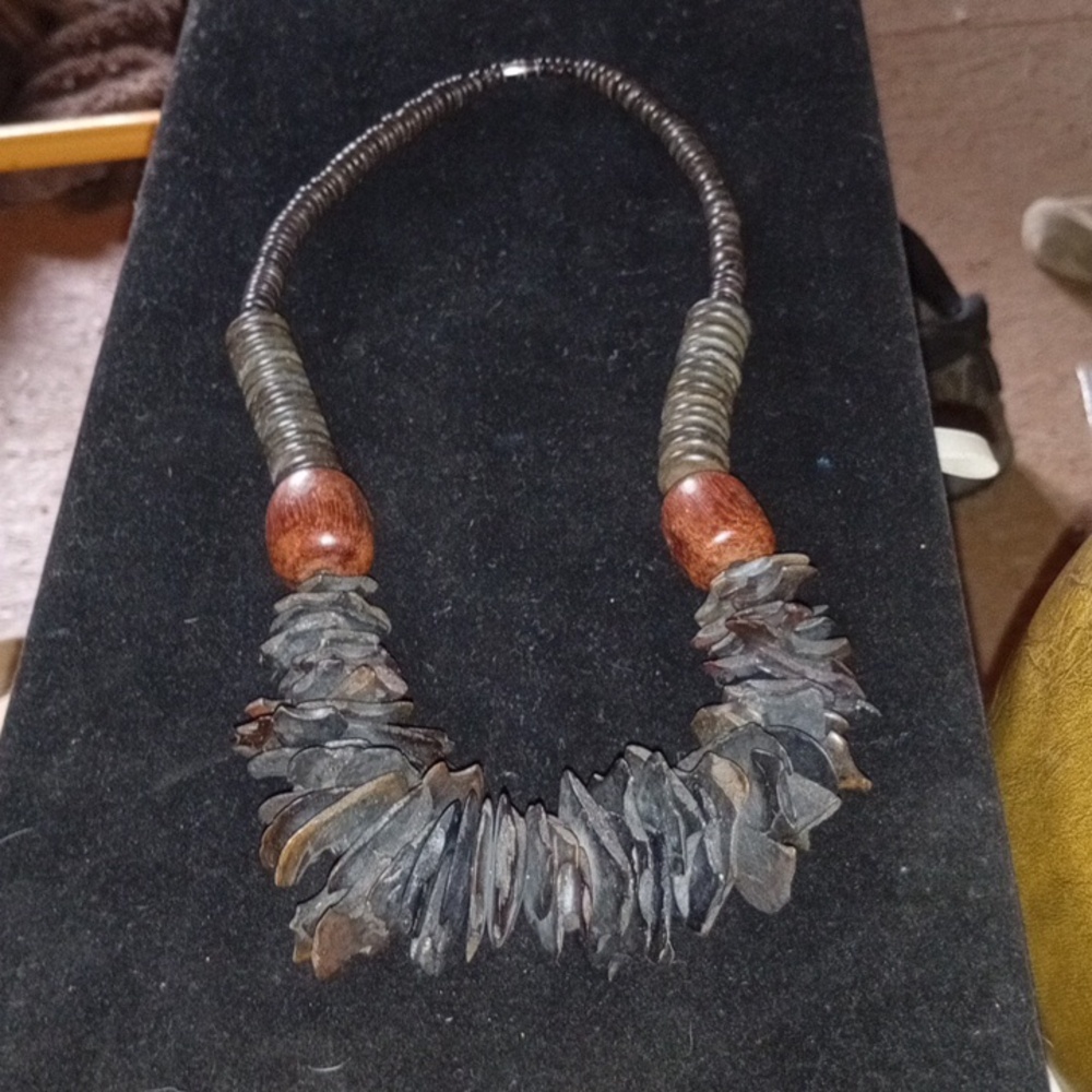 Elegant Black and Brown Beaded Necklace